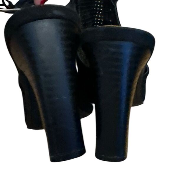 Kelly & Katie Heels Open Toe Black Size 6 - Picture 5 of 9